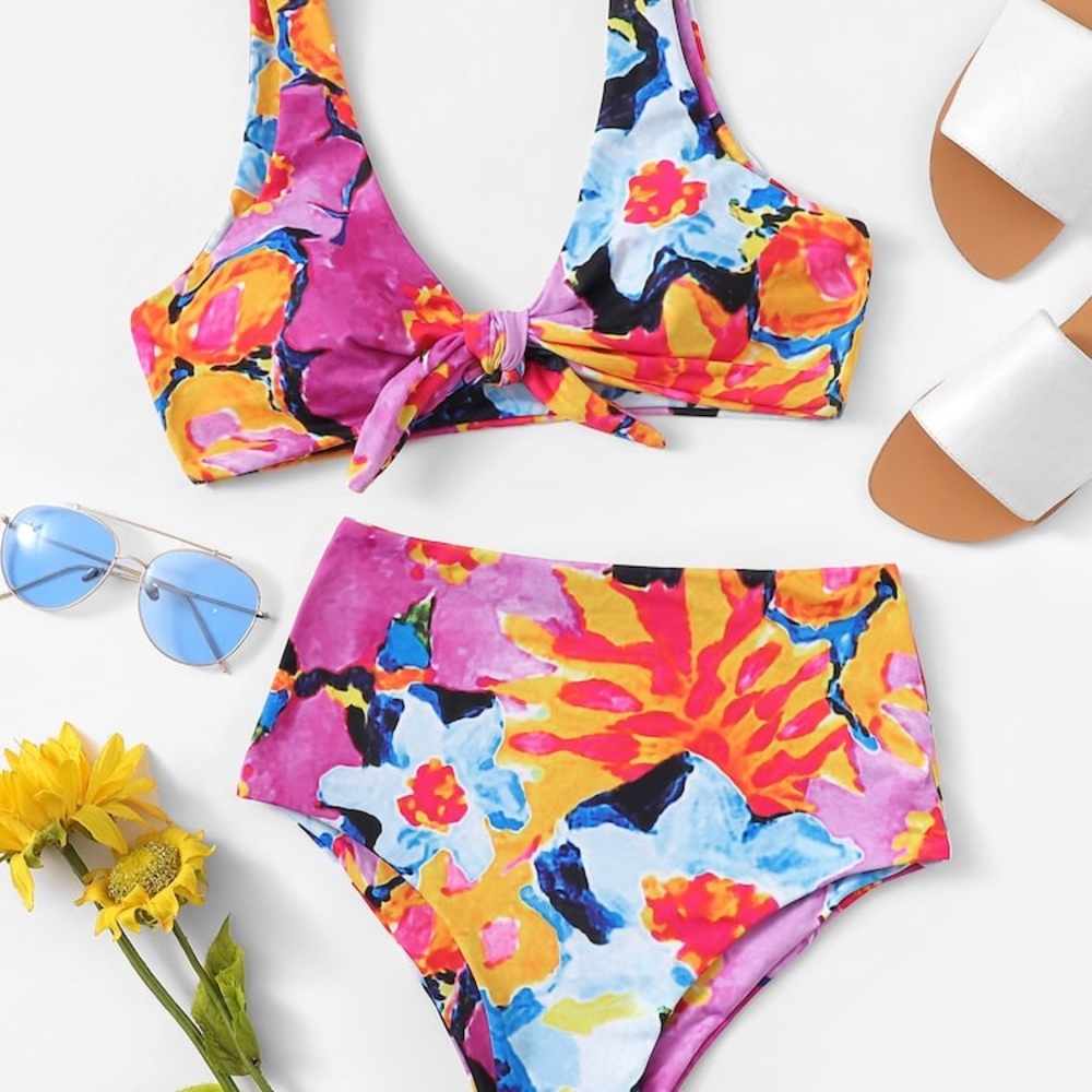Random Floral Top with High Waisted Bottoms (Set)